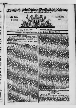 Königlich privilegirte Berlinische Zeitung von Staats- und gelehrten Sachen vom 29.05.1853