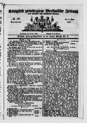 Königlich privilegirte Berlinische Zeitung von Staats- und gelehrten Sachen vom 04.06.1853