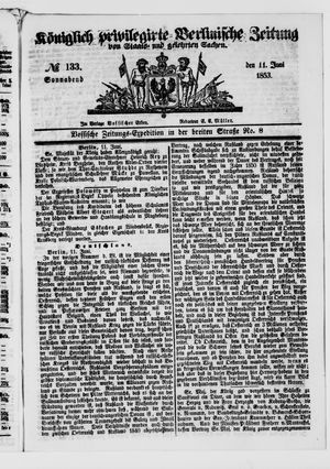 Königlich privilegirte Berlinische Zeitung von Staats- und gelehrten Sachen on Jun 11, 1853