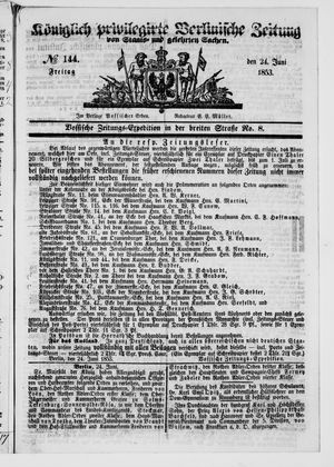 Königlich privilegirte Berlinische Zeitung von Staats- und gelehrten Sachen on Jun 24, 1853