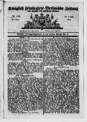 Königlich privilegirte Berlinische Zeitung von Staats- und gelehrten Sachen vom 05.07.1853