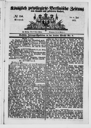 Königlich privilegirte Berlinische Zeitung von Staats- und gelehrten Sachen on Jul 6, 1853