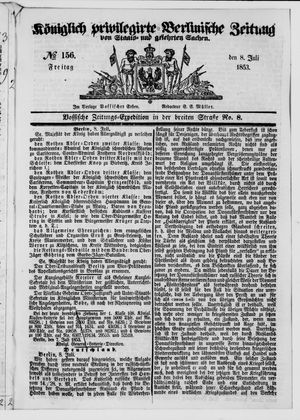 Königlich privilegirte Berlinische Zeitung von Staats- und gelehrten Sachen on Jul 8, 1853