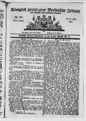 Königlich privilegirte Berlinische Zeitung von Staats- und gelehrten Sachen vom 21.07.1853