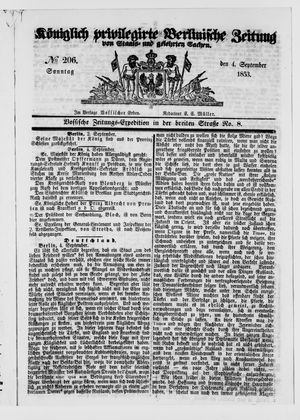 Königlich privilegirte Berlinische Zeitung von Staats- und gelehrten Sachen vom 04.09.1853