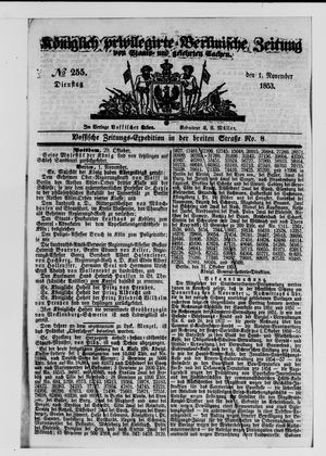 Königlich privilegirte Berlinische Zeitung von Staats- und gelehrten Sachen vom 01.11.1853