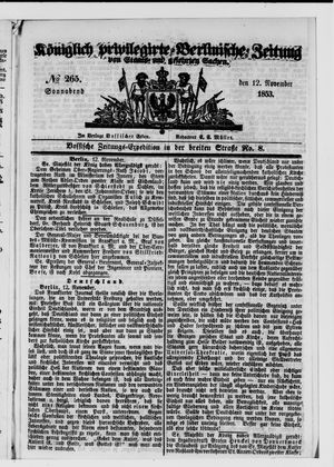 Königlich privilegirte Berlinische Zeitung von Staats- und gelehrten Sachen vom 12.11.1853