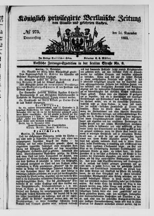 Königlich privilegirte Berlinische Zeitung von Staats- und gelehrten Sachen on Nov 24, 1853