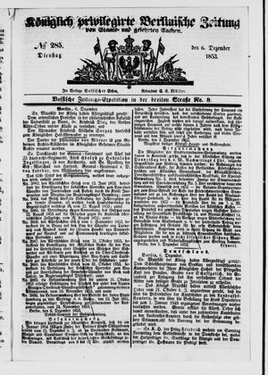 Königlich privilegirte Berlinische Zeitung von Staats- und gelehrten Sachen vom 06.12.1853