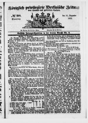 Königlich privilegirte Berlinische Zeitung von Staats- und gelehrten Sachen vom 11.12.1853
