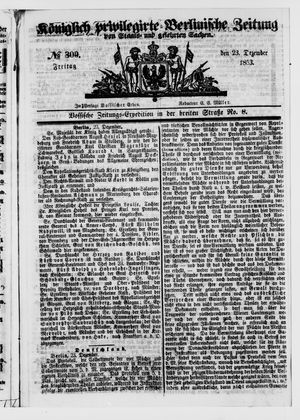 Königlich privilegirte Berlinische Zeitung von Staats- und gelehrten Sachen vom 23.12.1853