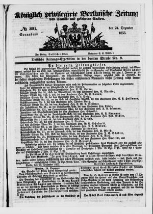 Königlich privilegirte Berlinische Zeitung von Staats- und gelehrten Sachen vom 24.12.1853