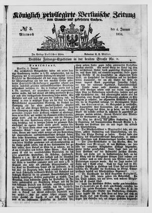 Königlich privilegirte Berlinische Zeitung von Staats- und gelehrten Sachen vom 04.01.1854