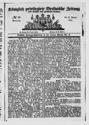Königlich privilegirte Berlinische Zeitung von Staats- und gelehrten Sachen vom 22.01.1854