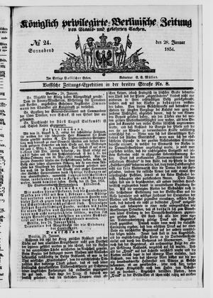 Königlich privilegirte Berlinische Zeitung von Staats- und gelehrten Sachen on Jan 28, 1854