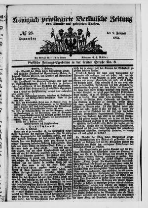 Königlich privilegirte Berlinische Zeitung von Staats- und gelehrten Sachen vom 02.02.1854