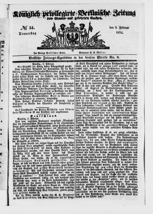 Königlich privilegirte Berlinische Zeitung von Staats- und gelehrten Sachen vom 09.02.1854