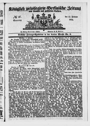 Königlich privilegirte Berlinische Zeitung von Staats- und gelehrten Sachen on Feb 12, 1854