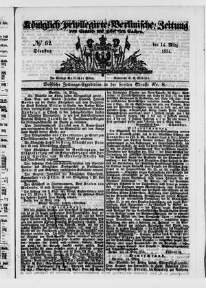 Königlich privilegirte Berlinische Zeitung von Staats- und gelehrten Sachen vom 14.03.1854