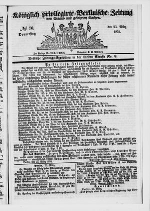 Königlich privilegirte Berlinische Zeitung von Staats- und gelehrten Sachen vom 23.03.1854