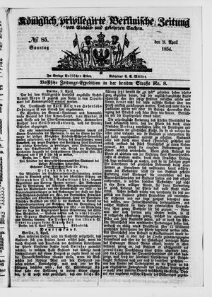 Königlich privilegirte Berlinische Zeitung von Staats- und gelehrten Sachen vom 09.04.1854