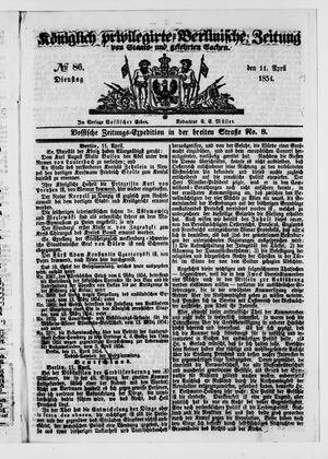 Königlich privilegirte Berlinische Zeitung von Staats- und gelehrten Sachen on Apr 11, 1854