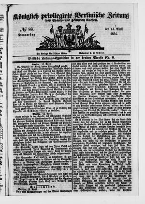 Königlich privilegirte Berlinische Zeitung von Staats- und gelehrten Sachen on Apr 13, 1854