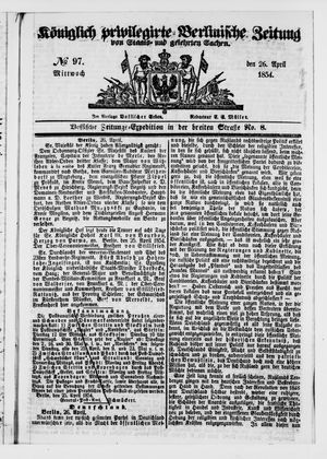 Königlich privilegirte Berlinische Zeitung von Staats- und gelehrten Sachen vom 26.04.1854