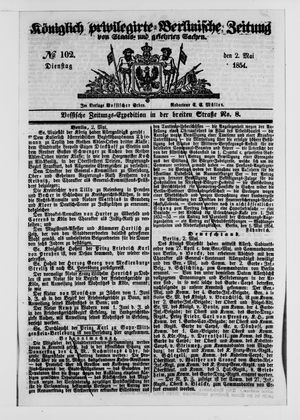 Königlich privilegirte Berlinische Zeitung von Staats- und gelehrten Sachen vom 02.05.1854