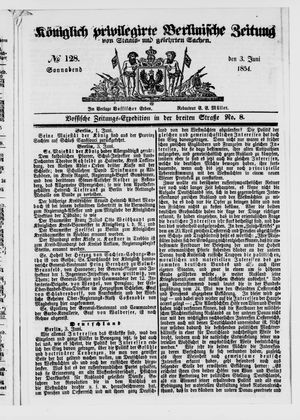 Königlich privilegirte Berlinische Zeitung von Staats- und gelehrten Sachen vom 03.06.1854