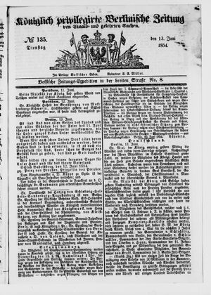 Königlich privilegirte Berlinische Zeitung von Staats- und gelehrten Sachen on Jun 13, 1854