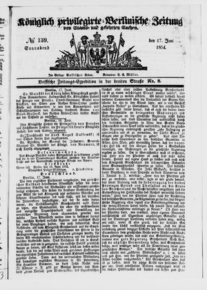 Königlich privilegirte Berlinische Zeitung von Staats- und gelehrten Sachen vom 17.06.1854