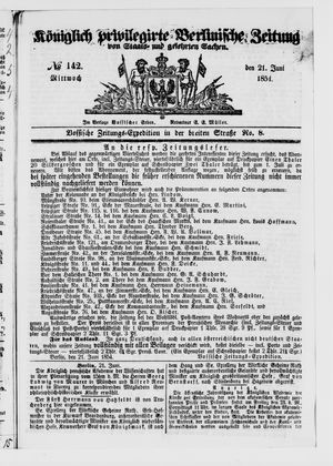 Königlich privilegirte Berlinische Zeitung von Staats- und gelehrten Sachen vom 21.06.1854