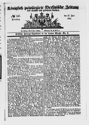 Königlich privilegirte Berlinische Zeitung von Staats- und gelehrten Sachen vom 27.06.1854