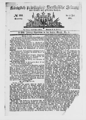 Königlich privilegirte Berlinische Zeitung von Staats- und gelehrten Sachen vom 02.07.1854