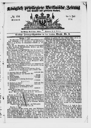 Königlich privilegirte Berlinische Zeitung von Staats- und gelehrten Sachen on Jul 5, 1854