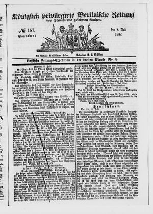 Königlich privilegirte Berlinische Zeitung von Staats- und gelehrten Sachen vom 08.07.1854
