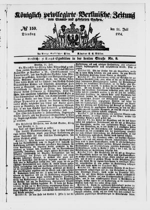 Königlich privilegirte Berlinische Zeitung von Staats- und gelehrten Sachen on Jul 11, 1854