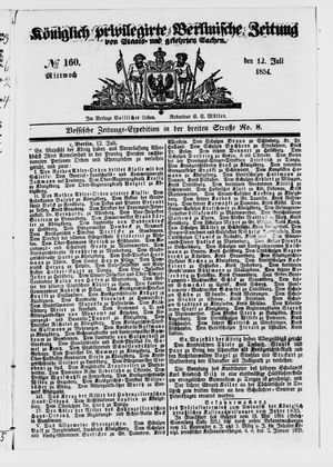 Königlich privilegirte Berlinische Zeitung von Staats- und gelehrten Sachen on Jul 12, 1854