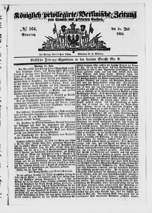 Königlich privilegirte Berlinische Zeitung von Staats- und gelehrten Sachen on Jul 16, 1854