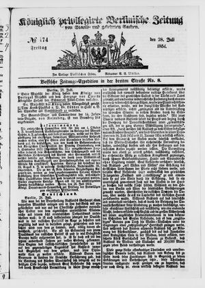 Königlich privilegirte Berlinische Zeitung von Staats- und gelehrten Sachen on Jul 28, 1854