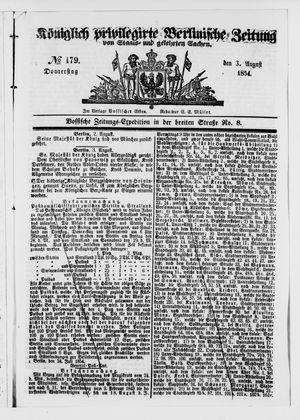 Königlich privilegirte Berlinische Zeitung von Staats- und gelehrten Sachen on Aug 3, 1854
