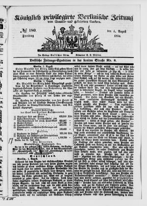 Königlich privilegirte Berlinische Zeitung von Staats- und gelehrten Sachen vom 04.08.1854