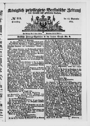 Königlich privilegirte Berlinische Zeitung von Staats- und gelehrten Sachen on Sep 12, 1854