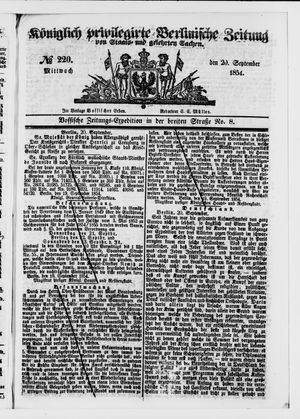 Königlich privilegirte Berlinische Zeitung von Staats- und gelehrten Sachen on Sep 20, 1854