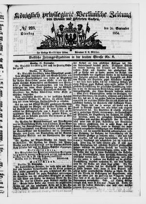 Königlich privilegirte Berlinische Zeitung von Staats- und gelehrten Sachen on Sep 26, 1854