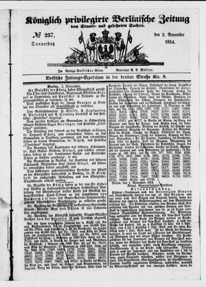 Königlich privilegirte Berlinische Zeitung von Staats- und gelehrten Sachen on Nov 2, 1854