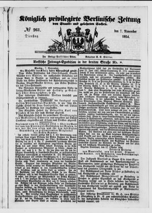 Königlich privilegirte Berlinische Zeitung von Staats- und gelehrten Sachen on Nov 7, 1854