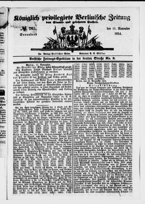 Königlich privilegirte Berlinische Zeitung von Staats- und gelehrten Sachen vom 11.11.1854