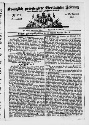 Königlich privilegirte Berlinische Zeitung von Staats- und gelehrten Sachen vom 25.11.1854